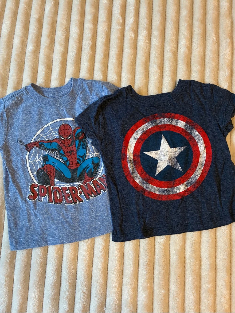 Marvel 12M Shirt Bundle Spider-Man Captain America Superhero Toddler Tees